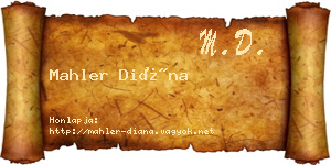 Mahler Diána névjegykártya